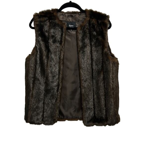 Dennis Basso faux fur open front vest Womnen's size xs - Picture 1 of 7